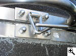 Closeup of Komodo Kamado latch mechanism